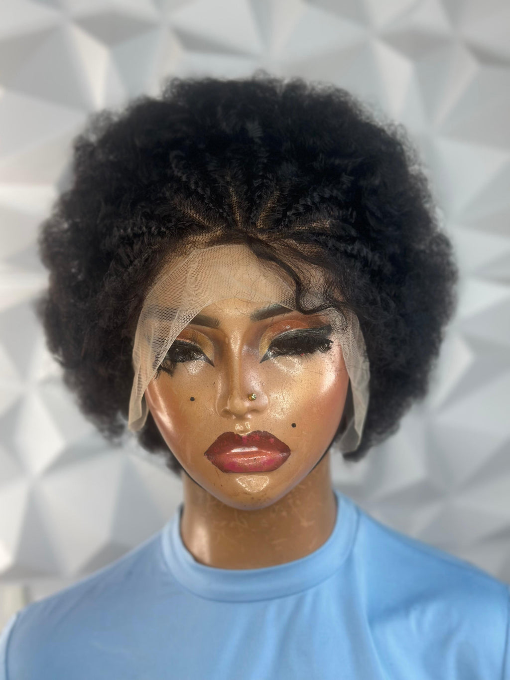 The AfroBraid Beauty – Short Half Braided Wig (250g)