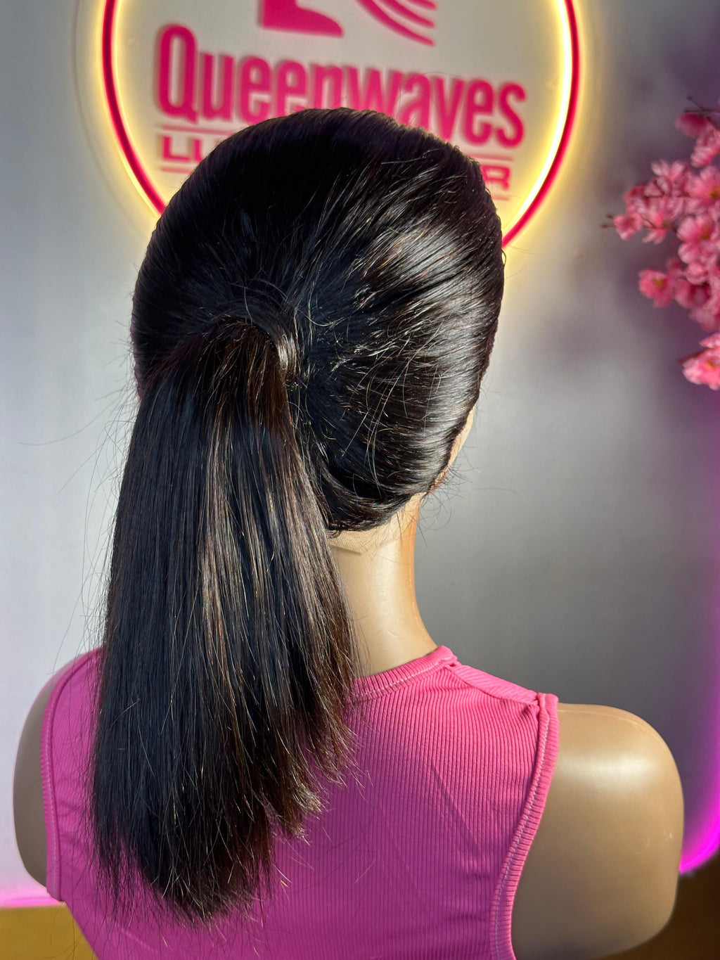 The Sleek Halo – 16” Natural Straight 360 Lace Wig (280g)