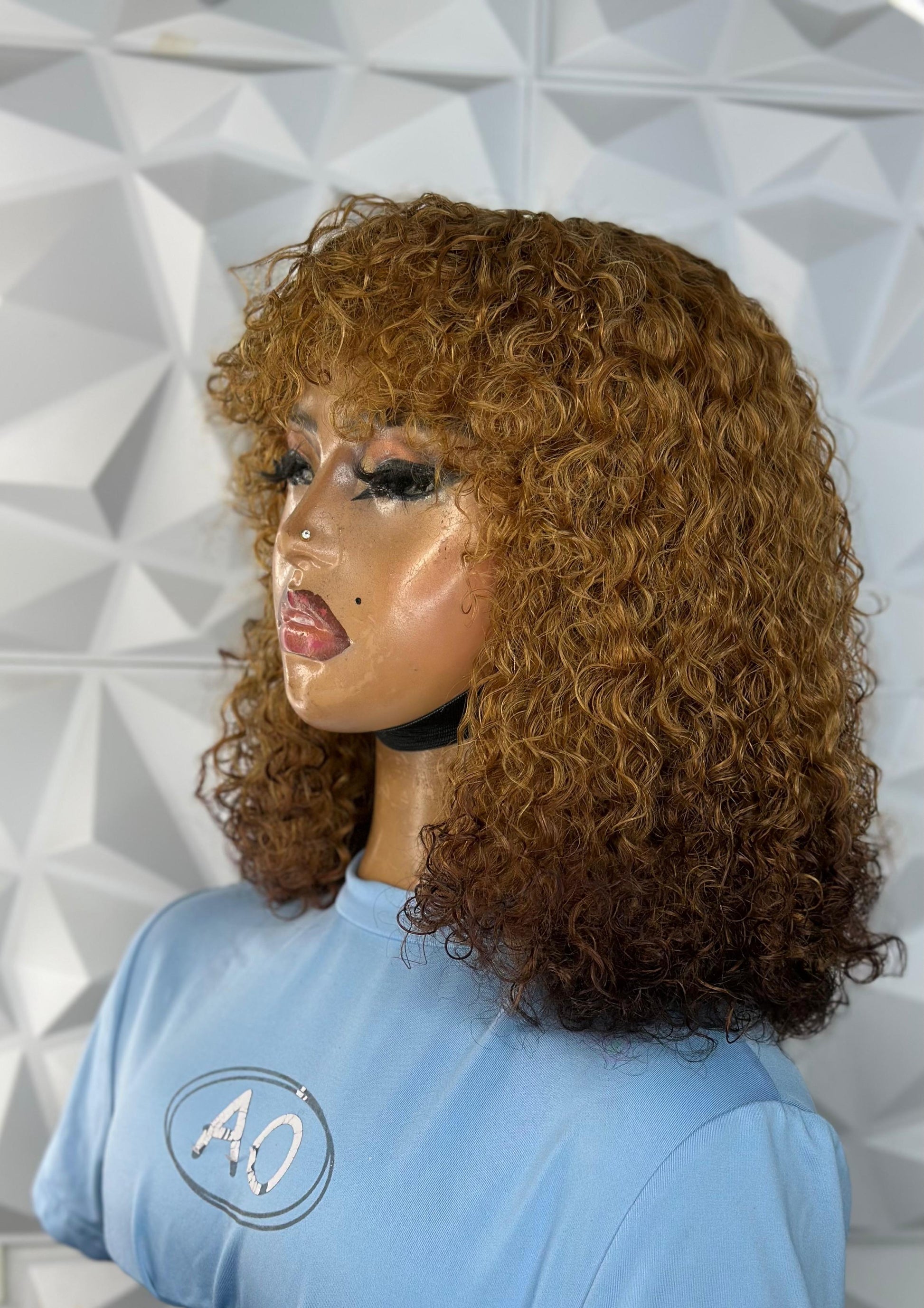 12” water wave Fringe Wig (250g)