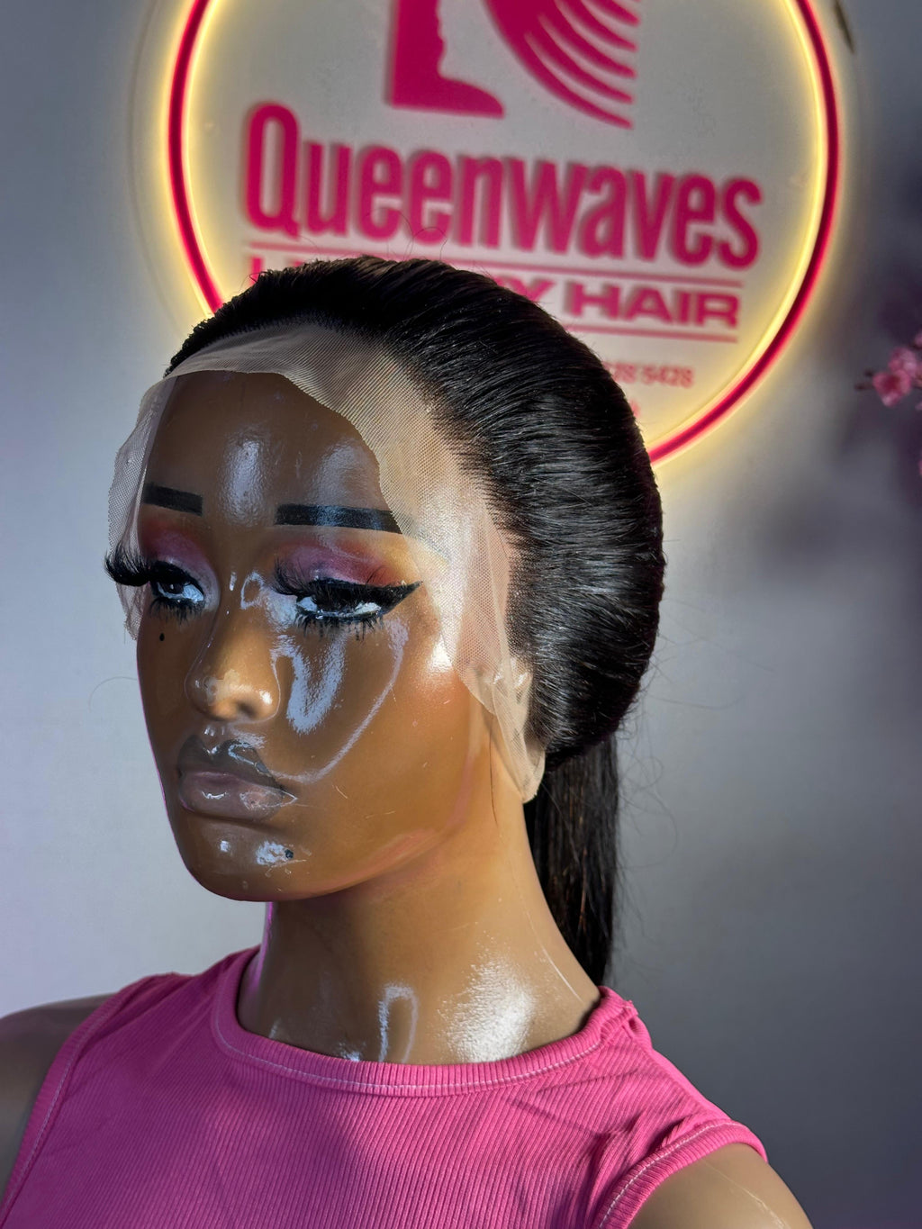 The Sleek Halo – 16” Natural Straight 360 Lace Wig (280g)