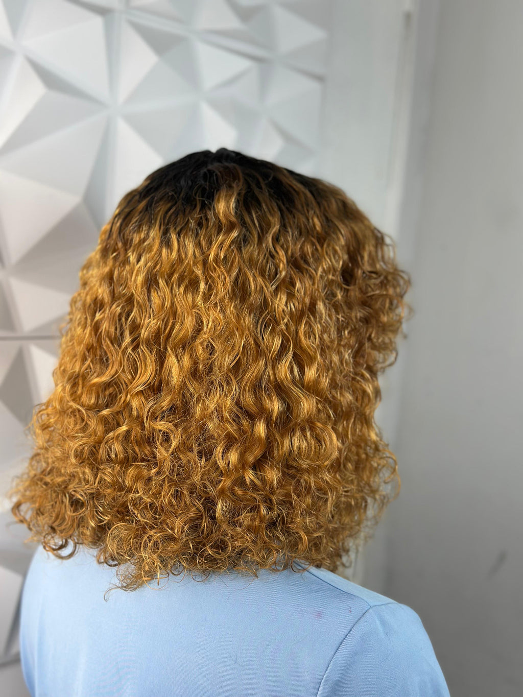 Water Wave Fringe Wig – 12” | Human Hair