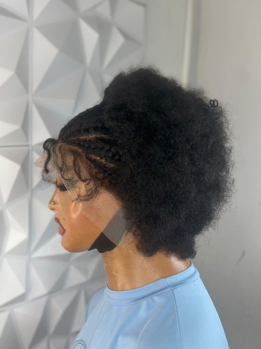 The AfroBraid Beauty – Short Half Braided Wig (250g)