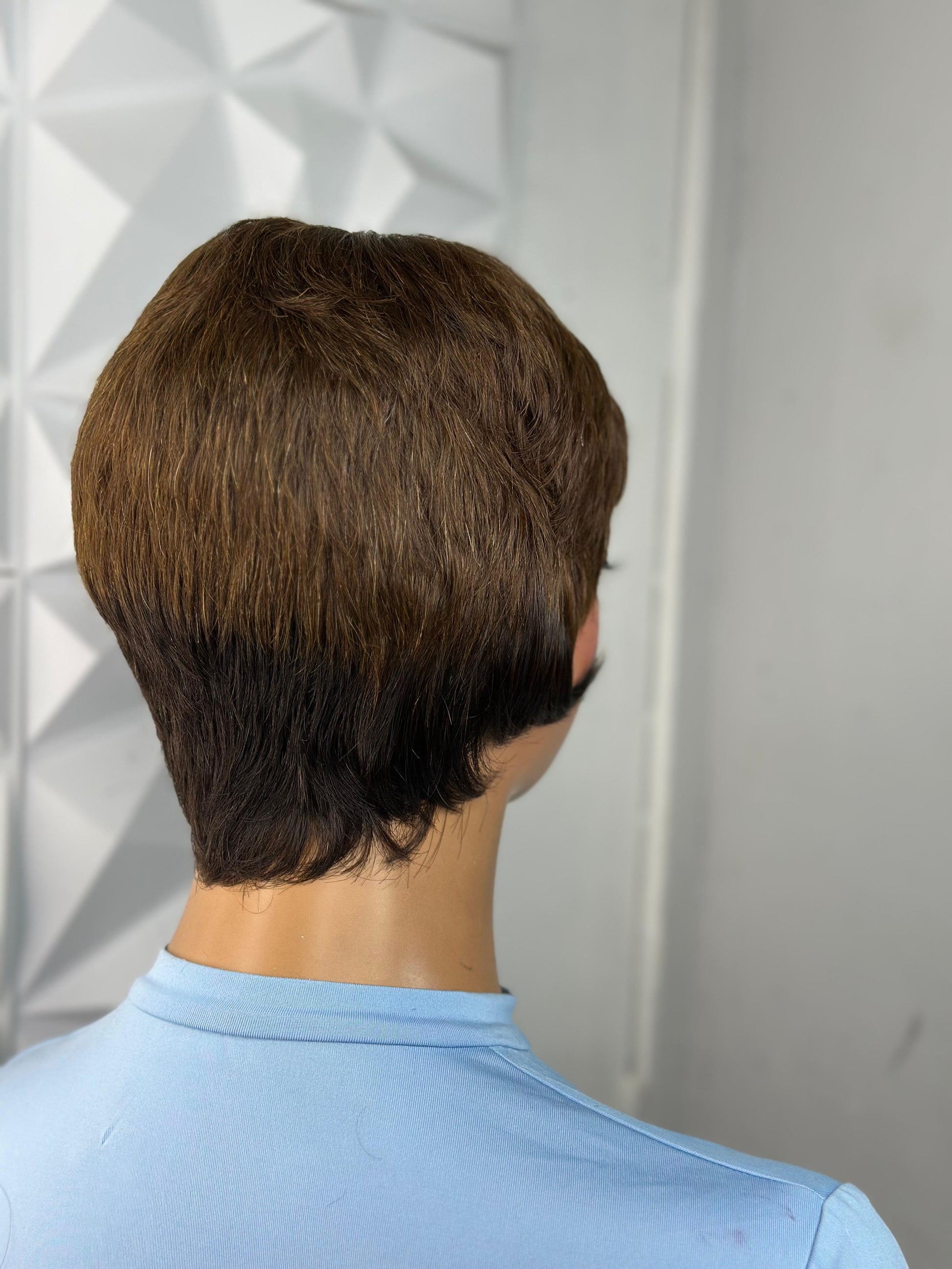 Chic Short Pixie Wig – Natural Brown, Soft Waves, HD Lace Front