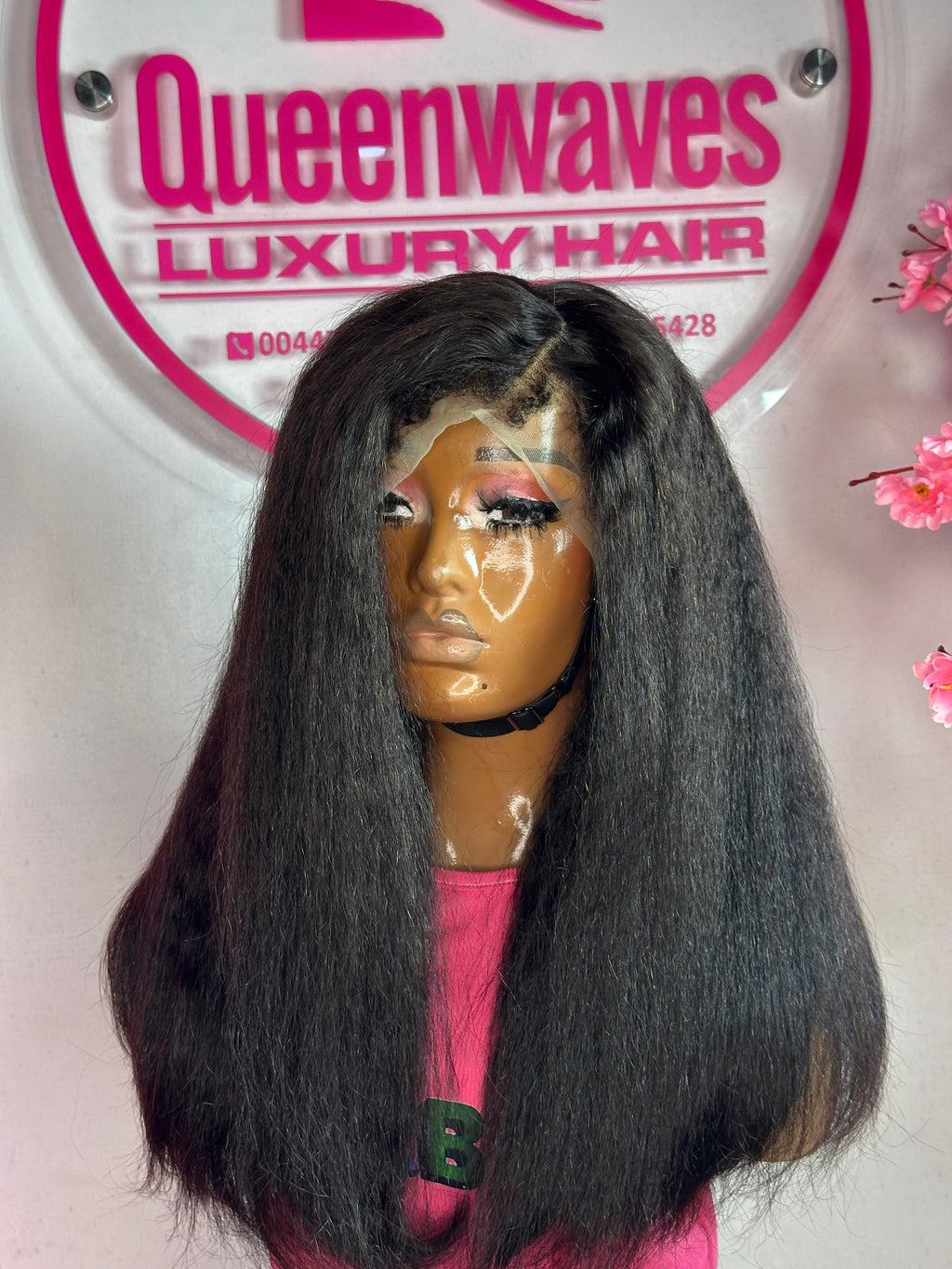 18” Kinky Straight Wig – 100% Human Hair